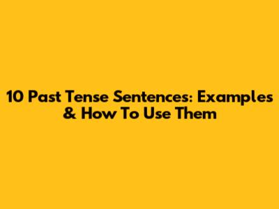 10 Past Tense Sentences: Examples & How To Use Them