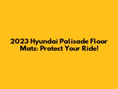 2023 Hyundai Palisade Floor Mats: Protect Your Ride!