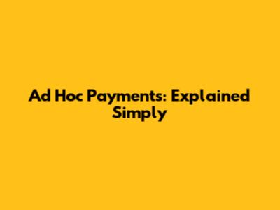 Ad Hoc Payments: Explained Simply