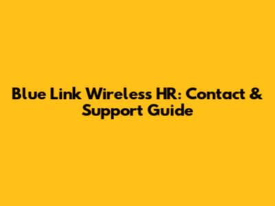 Blue Link Wireless HR: Contact & Support Guide