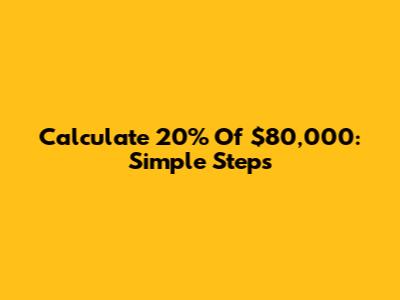 Calculate 20% Of $80,000: Simple Steps