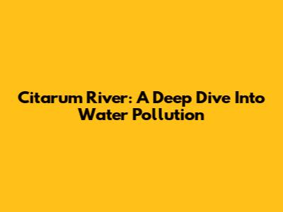 Citarum River: A Deep Dive Into Water Pollution
