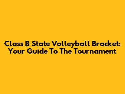 Class B State Volleyball Bracket: Your Guide To The Tournament