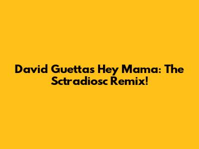 David Guetta's Hey Mama: The Sctradiosc Remix!