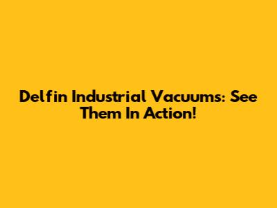 Delfin Industrial Vacuums: See Them In Action!