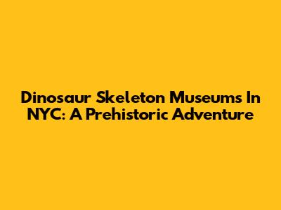 Dinosaur Skeleton Museums In NYC: A Prehistoric Adventure