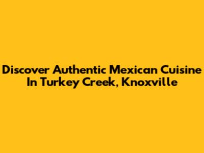 Discover Authentic Mexican Cuisine In Turkey Creek, Knoxville