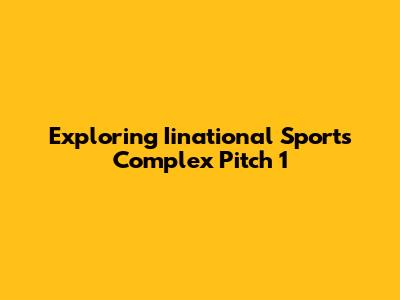 Exploring Iinational Sports Complex Pitch 1