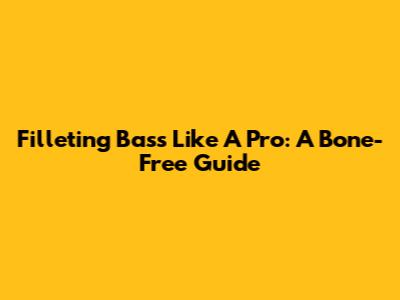 Filleting Bass Like A Pro: A Bone-Free Guide