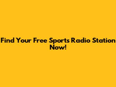 Find Your Free Sports Radio Station Now!