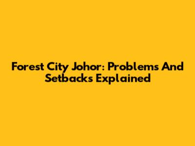 Forest City Johor: Problems And Setbacks Explained