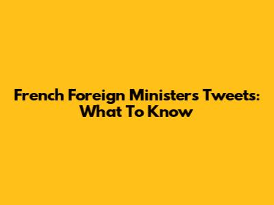French Foreign Minister's Tweets: What To Know