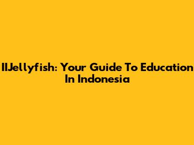 IIJellyfish: Your Guide To Education In Indonesia