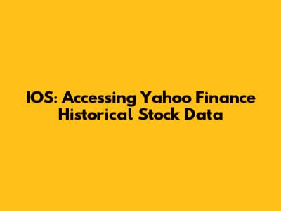 IOS: Accessing Yahoo Finance Historical Stock Data
