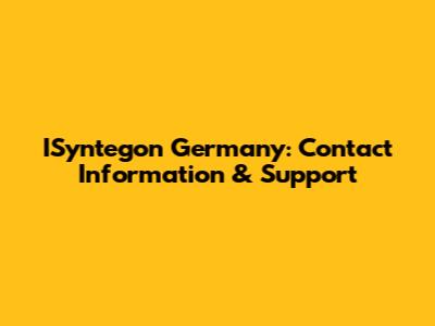 ISyntegon Germany: Contact Information & Support
