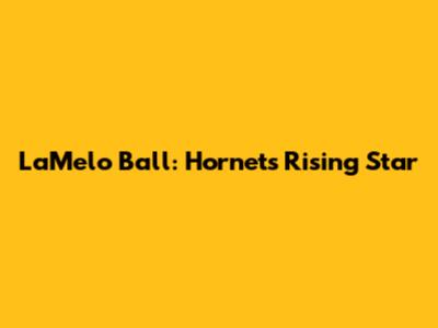 LaMelo Ball: Hornets' Rising Star