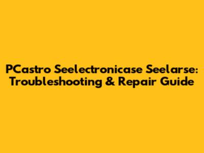 PCastro Seelectronicase Seelarse: Troubleshooting & Repair Guide