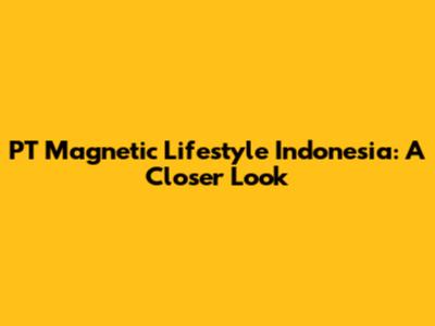 PT Magnetic Lifestyle Indonesia: A Closer Look