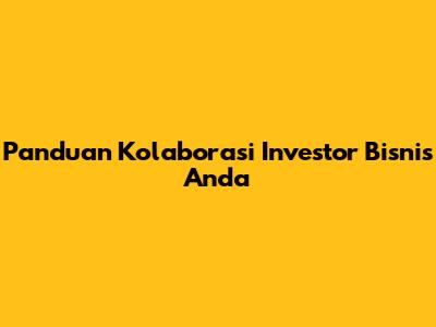 Panduan Kolaborasi Investor Bisnis Anda