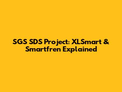 SGS SDS Project: XLSmart & Smartfren Explained