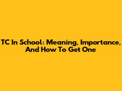 TC In School: Meaning, Importance, And How To Get One