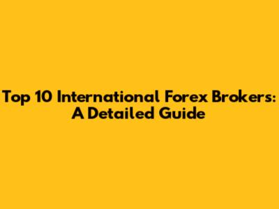Top 10 International Forex Brokers: A Detailed Guide