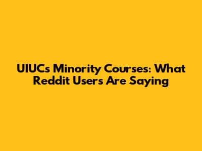 UIUC's Minority Courses: What Reddit Users Are Saying