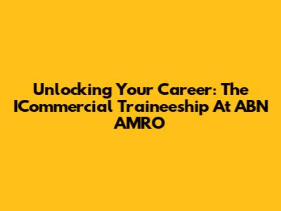 Unlocking Your Career: The ICommercial Traineeship At ABN AMRO