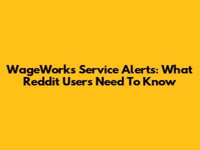 WageWorks Service Alerts: What Reddit Users Need To Know
