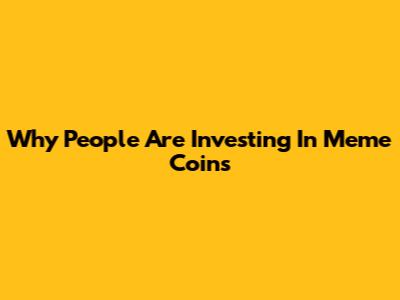 Why People Are Investing In Meme Coins